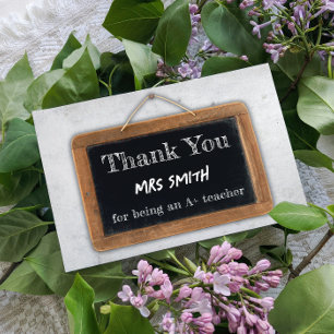 Vintage Danke A+ Lehrer Tafel Schule Postkarte