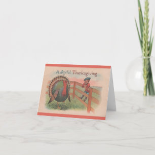 Vintage-Dankesgkartengrußkarte für Jungen und Trut Karte