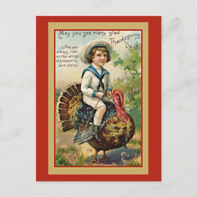 Vintage-Dankesgreetings Feiertagspostkarte (Vorderseite)