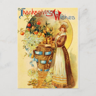 Vintage-Dankesgrüße Feiertagspostkarte