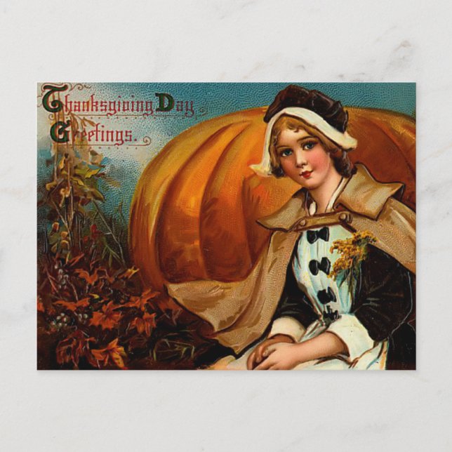 Vintage-Dankespostkarte Feiertagspostkarte (Vorderseite)