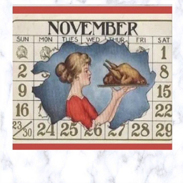 Vintage-Dankfest-Kalender Postkarte (Von Creator hochgeladen)