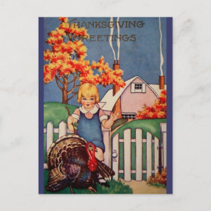 Vintage-Dankfest-Postkarte Feiertagspostkarte