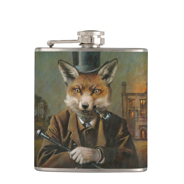 Vintage Dapper angesagte Flasche Fox Flachmann (Vorderseite)