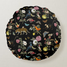 Vintage Dark Botanical Wild Animals in Forest