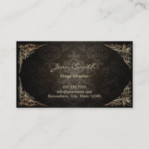 Vintage Dark Damask Regisseur Visitenkarte