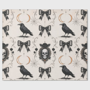 Vintage Dark Gothic Halloween Geschenkpapier