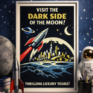 Vintage Dark Side of Moon Poster Art Deco Reise