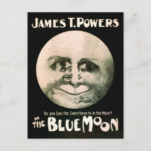 Vintage Darstellend Arts Poster Blue Moon 1906 Postkarte