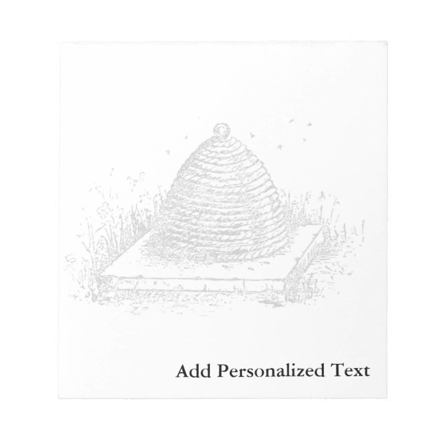 Vintage Darstellung | BW | Bienenstock Notizblock (Vorderseite)