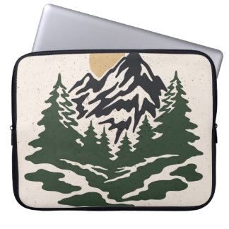 Vintage Darstellung der Berglandschaft Laptopschutzhülle