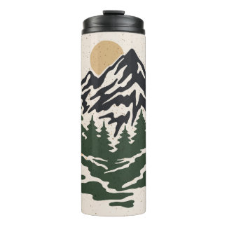 Vintage Darstellung der Berglandschaft Thermosbecher