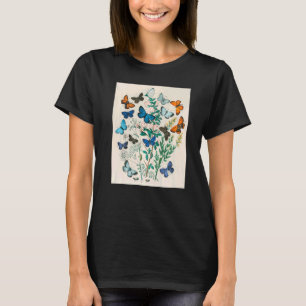 Vintage Darstellung der Butterfly-Blume T-Shirt