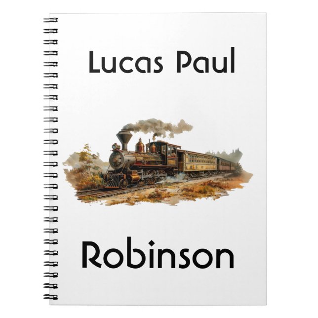 Vintage Darstellung der Dampfzuglandschaft Notizblock (Vorderseite)