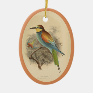 Vintage Darstellung der europäischen Bienenfresser Keramik Ornament