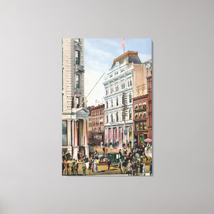 Vintage Darstellung der NYC-Börse (1882) Leinwanddruck