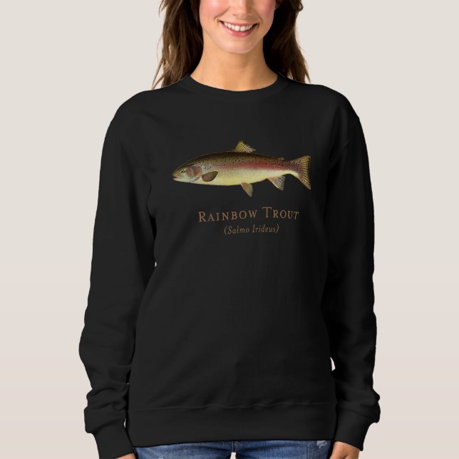 Vintage Darstellung der Regenbogenforelle Sweatshirt (Vorderseite)