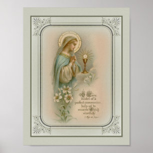 Vintage Darstellung der seligen Jungfrau Maria bei Poster