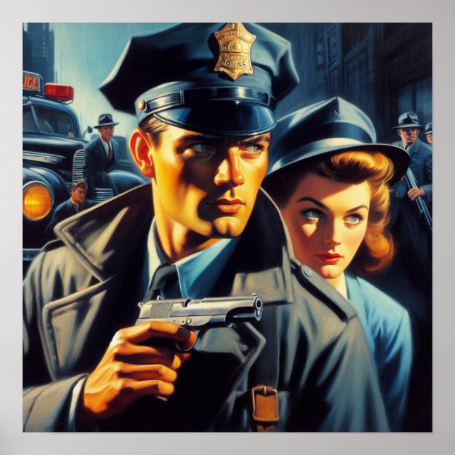 Vintage Darstellung der Zellstoffpolizei Poster (Vorne)