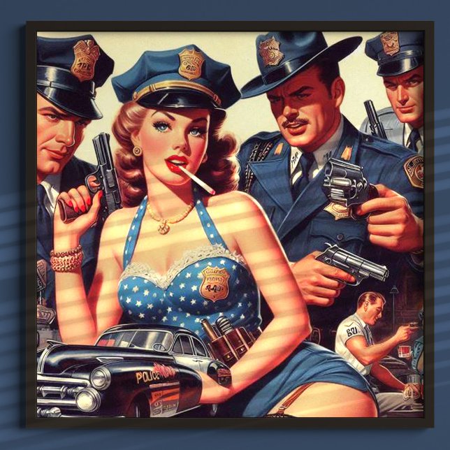 Vintage Darstellung der Zellstoffpolizei Poster (Von Creator hochgeladen)