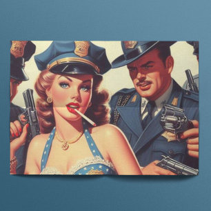 Vintage Darstellung der Zellstoffpolizei Seidenpapier