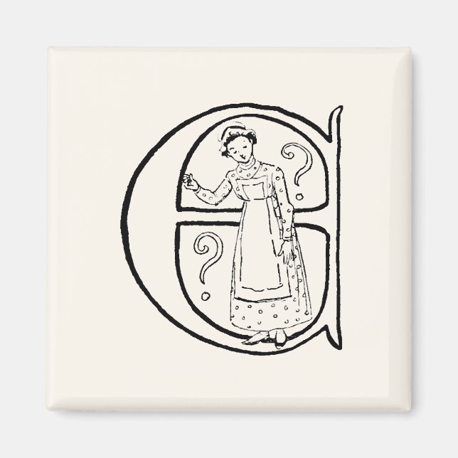 Vintage Darstellung des Buchstaben E Magnet (Vorne)