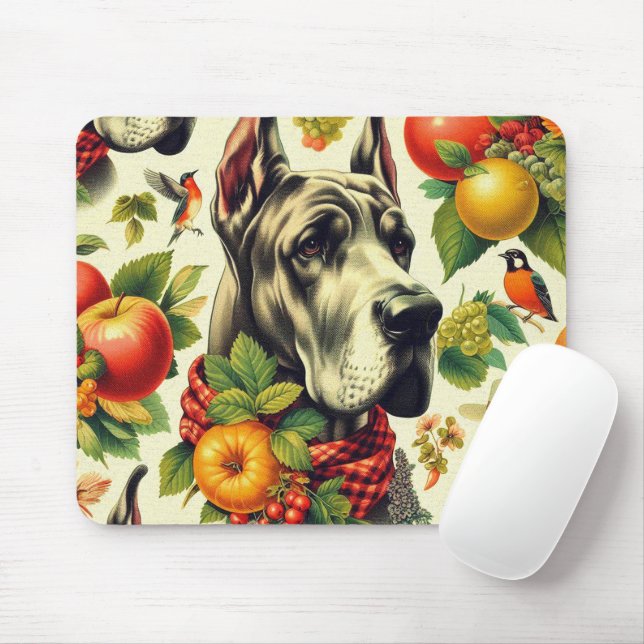 Vintage Darstellung des großen Dan Dog Mousepad (Mit Mouse)