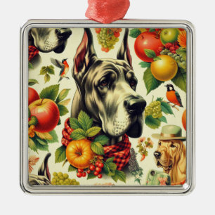 Vintage Darstellung des großen Dan Dog Ornament Aus Metall