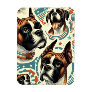 Vintage Darstellung des nahtlosen Boxerdogs Magnet