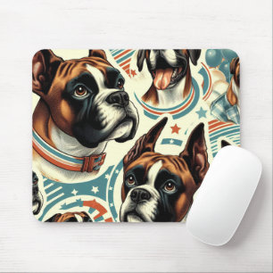 Vintage Darstellung des nahtlosen Boxerdogs Mousepad