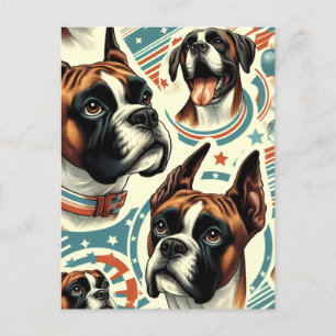 Vintage Darstellung des nahtlosen Boxerdogs Postkarte