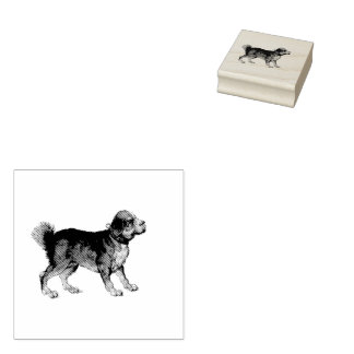Vintage Darstellung des niedlichen Hundes Gummistempel