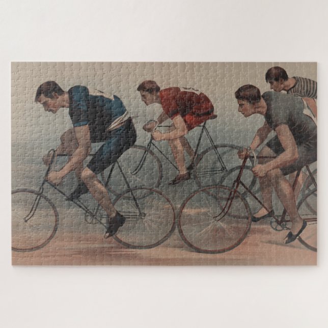 Vintage Darstellung des Radrenns (1896) Puzzle (Horizontal)