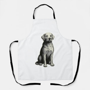 Vintage Darstellung des sitzenden Hundes Schürze