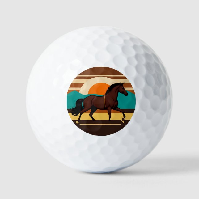 Vintage Darstellung eines Pferdes Golfball (Vorderseite)