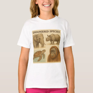 Vintage Darstellung gefährdeter Arten T-Shirt