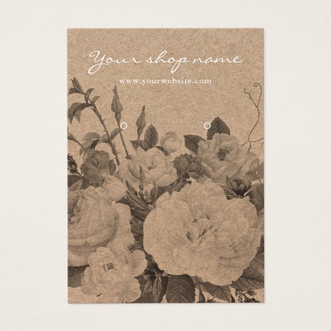 Vintage Darstellung rustikaler, schwarzer, blumens (Vorderseite)