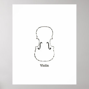 Vintage Darstellung von Adagio Violin Cello Poster