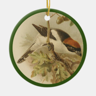 Vintage Darstellung von Holzschattierchen Keramik Ornament
