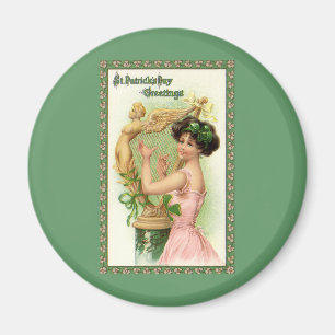 Vintage-Darstellung zum St. Patrick's Day mit eine Magnet