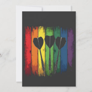 Vintage-Dart-Design mit LGBTQ-Farben Vintage Dankeskarte