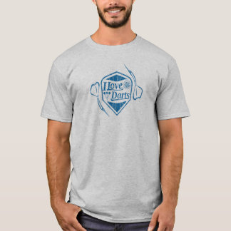 Vintage Darts Bekleidung I Love Darts Blau T-Shirt