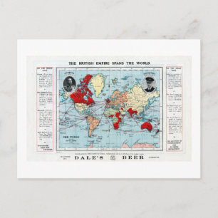 Vintage Das Britische Empire Überspannt Die Weltka Postkarte