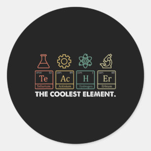 Vintage Das Coolste Element Periodensystem Chemike Runder Aufkleber