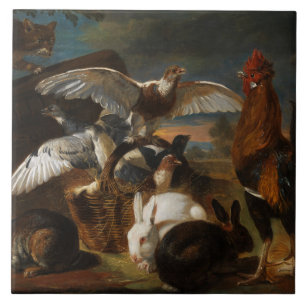 Vintage David de Coninck Allegorie der Wachsamkeit Fliese