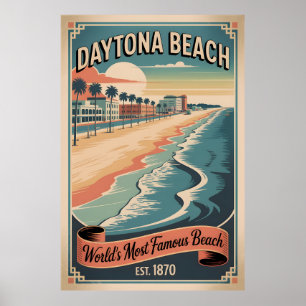 Vintage Daytona Beach Florida Retro-Reiseplakat Poster