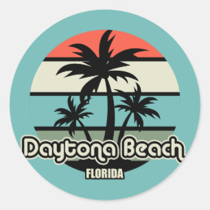 Vintage Daytona Beach Runder Aufkleber