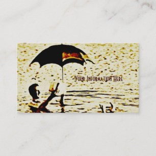Vintage-Dead-Sea-Regenschirm-Geschäftskarten Visitenkarte