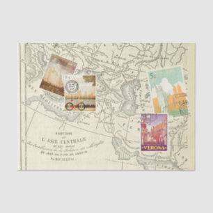 Vintage Decoupage Ephemera Travel Briefmarke Seidenpapier
