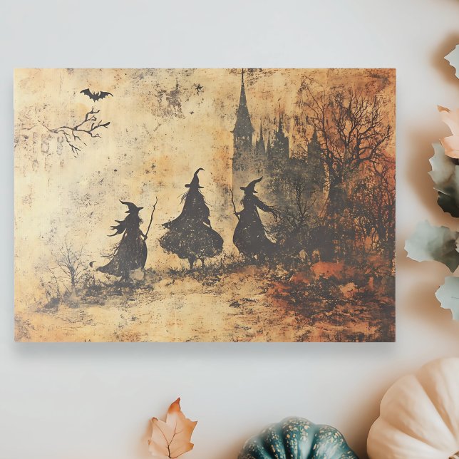 Vintage-Decoupage-Halloween-Hexen Seidenpapier (Von Creator hochgeladen)